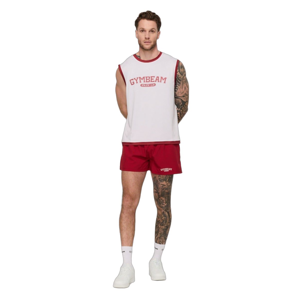 GymBeam Shorts Herren Oversized Varsity Rot
