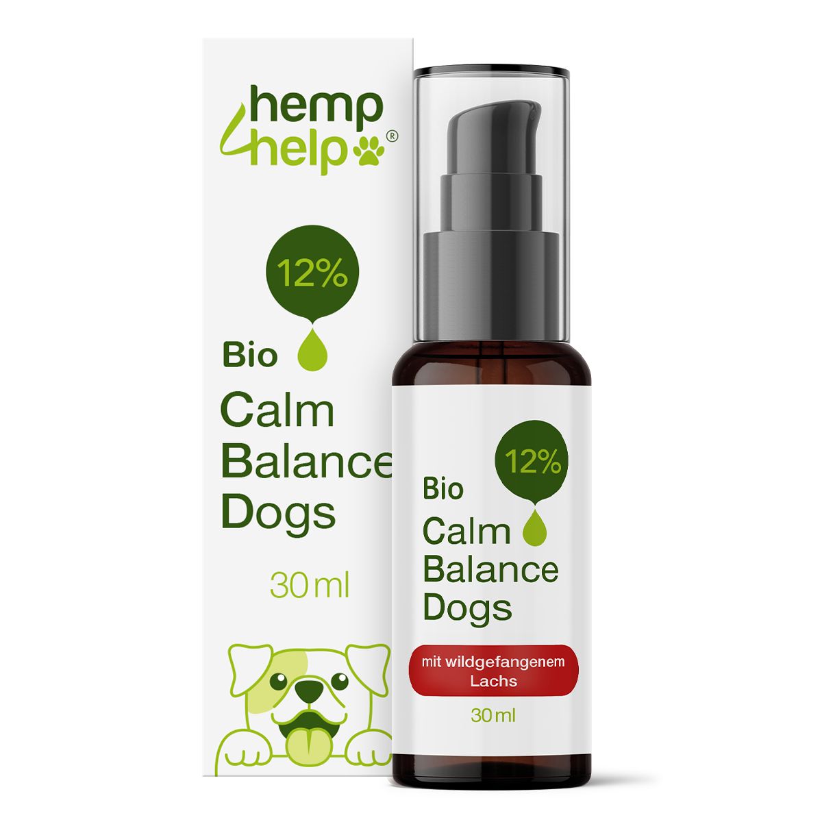 H4H Naturals® Bio- 12% CBD Öl für Hunde mit praktischer Pumpe 30 ml