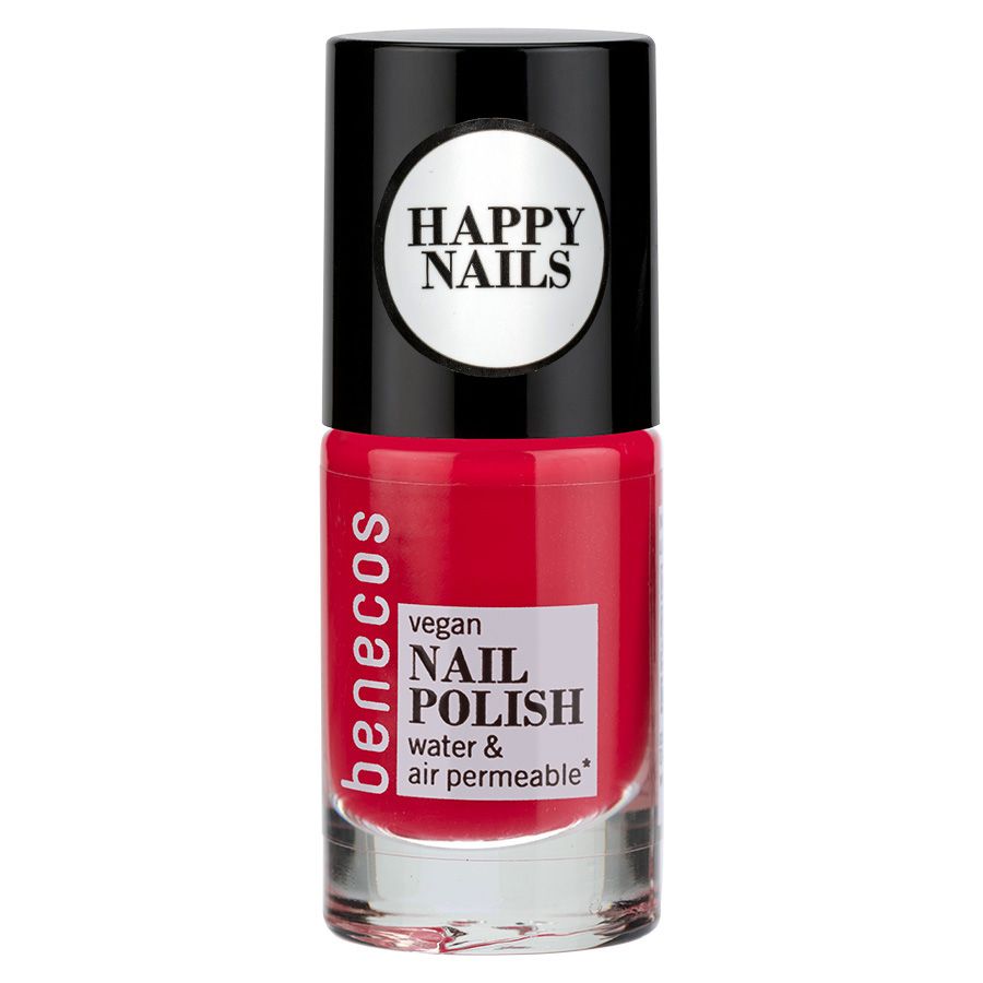 Benecos Nagellack in Rot, vegan, wasser- und luftdurchlässig.