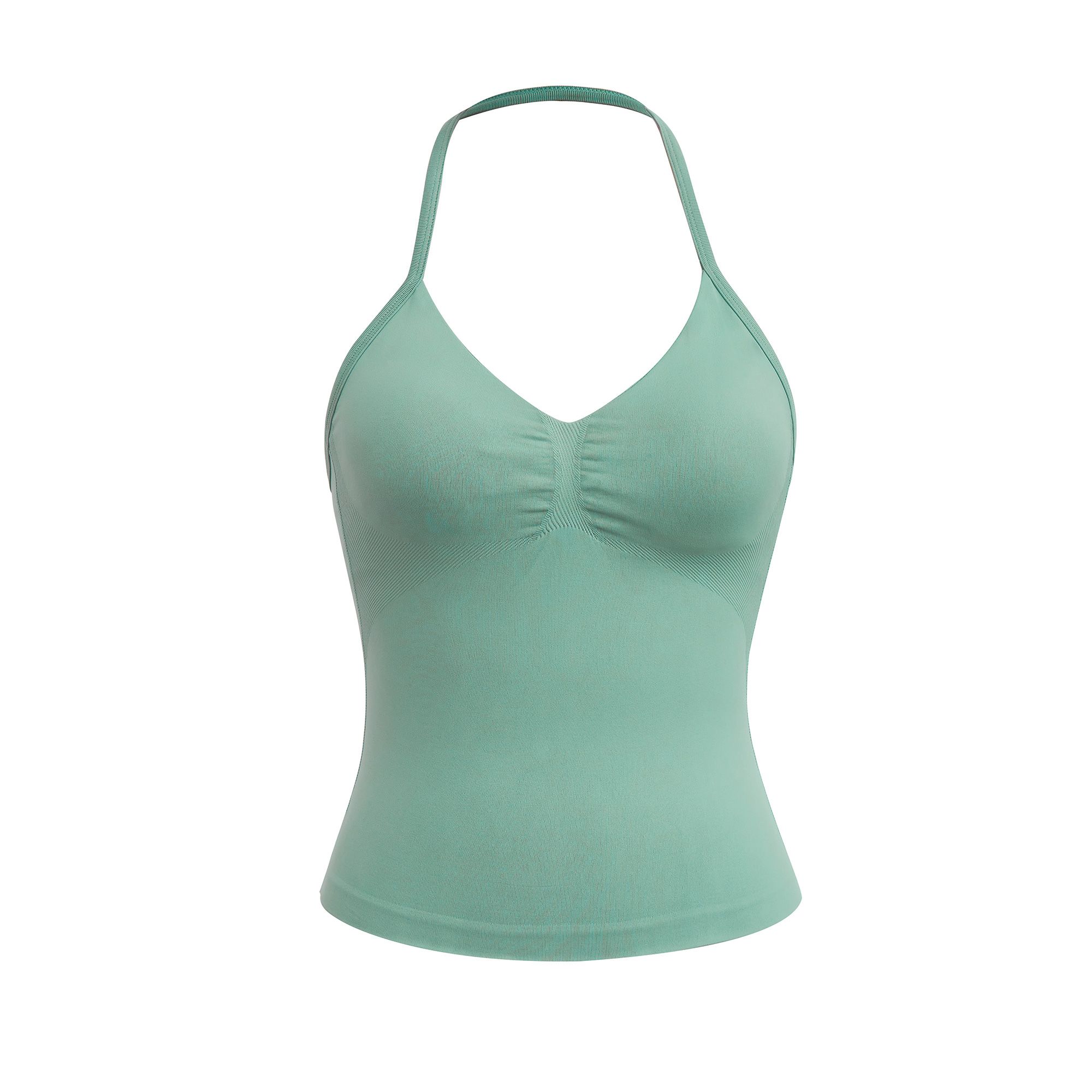 YEAZ SCENE Top sportivo donna slim con arricciatura e imbottiture rimovibili