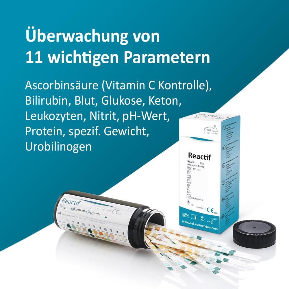 Reactif Gesundheitstest - Urin Teststreifen für 11 Parameter 100 St