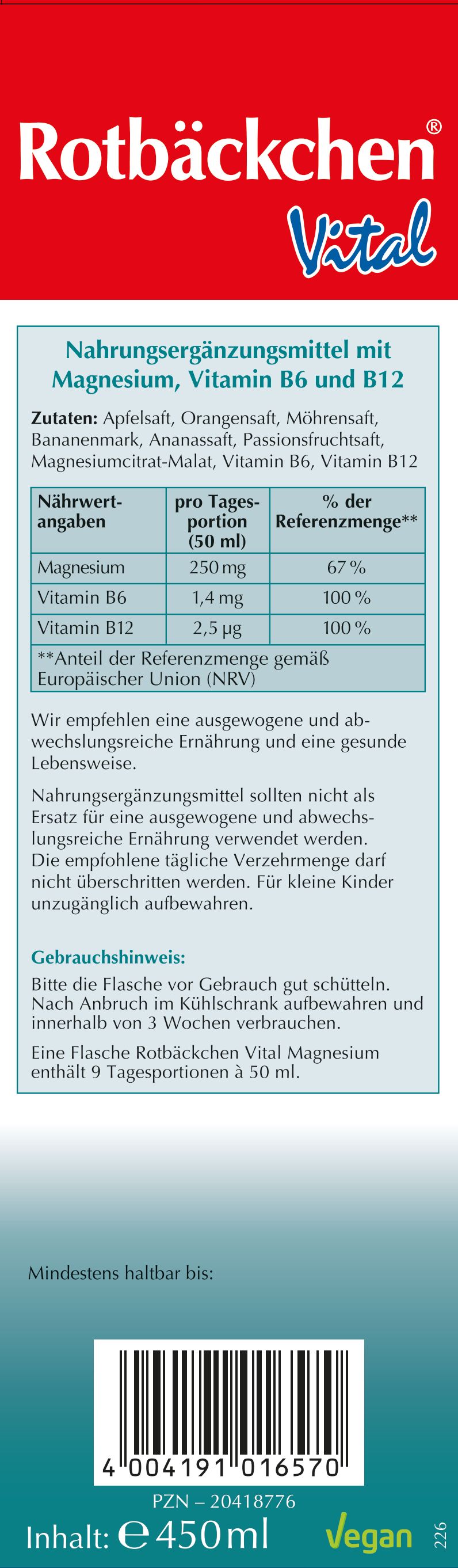 Rotbäckchen Vital Magnesium