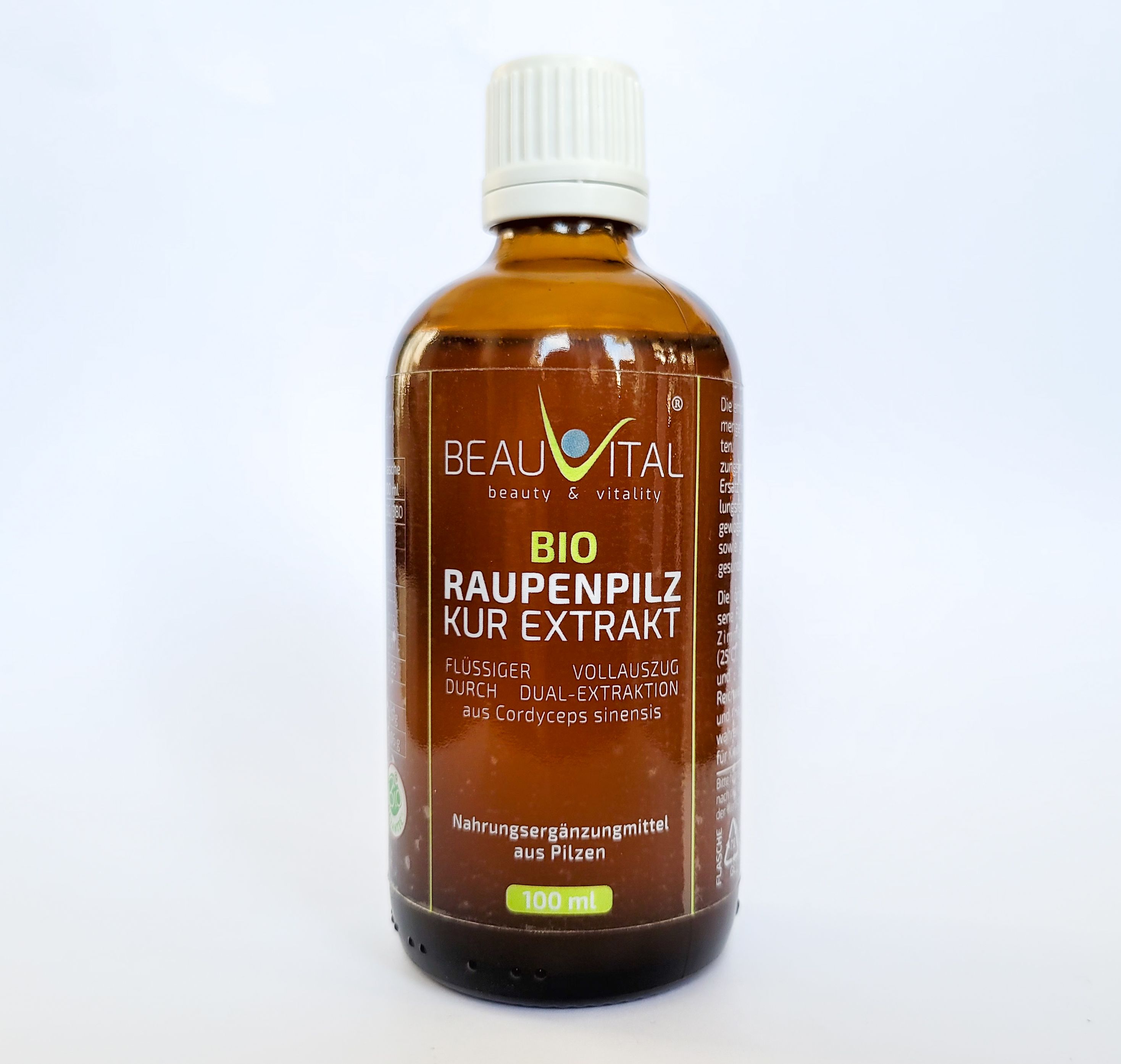 BEAUVITAL® Bio Cordyceps Kurextrakt | Flüssiger Vollauszug durch Dual-Extraktion