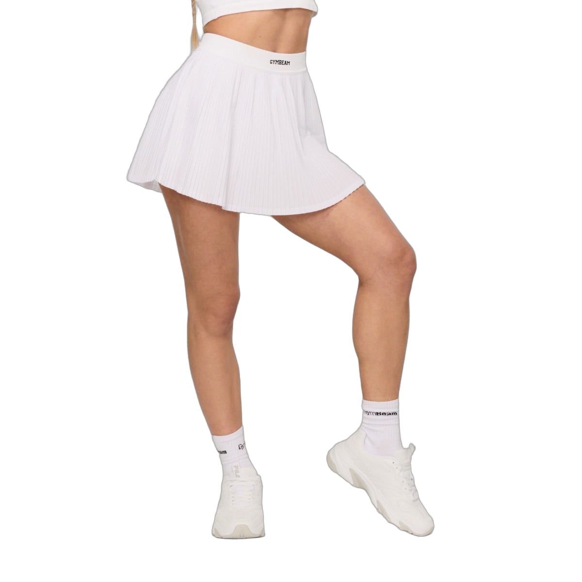 GymBeam Skort Damen mit Gummizug und Taschen Varsity White 1 St
