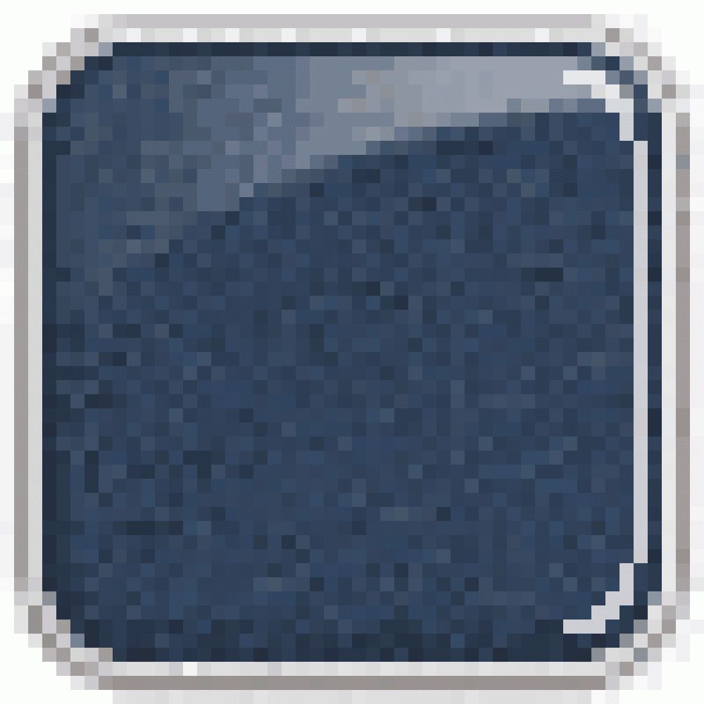 Quadratische, blaue Lidschatten-Textur mit glänzender Oberfläche, in einem quadratischen Rahmen.