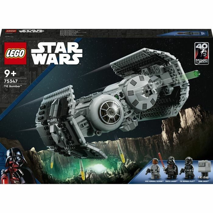 LEGO Star Wars 75347 TIE Bomber. Graues Raumschiff-Modell. Verpackung mit Minifiguren. Altersempfehlung: 9+.