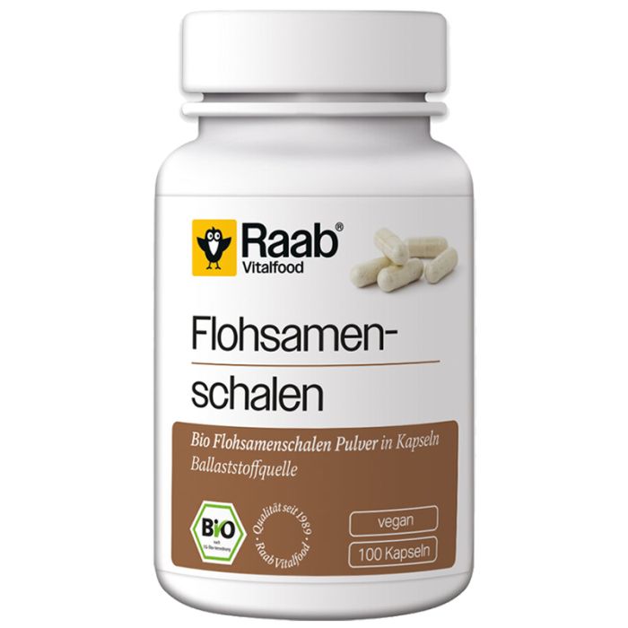 Raab BIO Flohsamenschalen 100 Kapseln  600 mg 100Kapseln