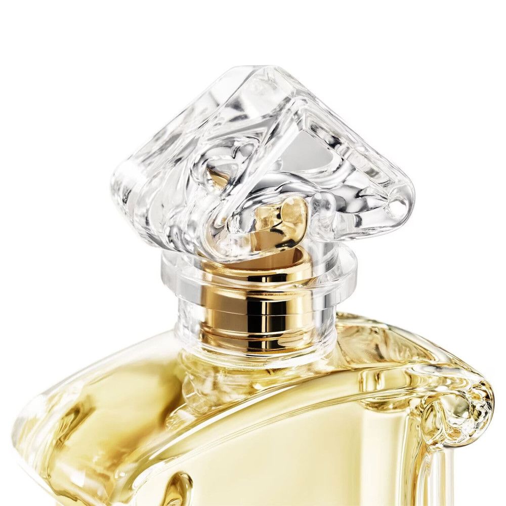 Klarer, facettierter Verschluss des Guerlain L'Heure Bleue Eau de Parfum Flakons.