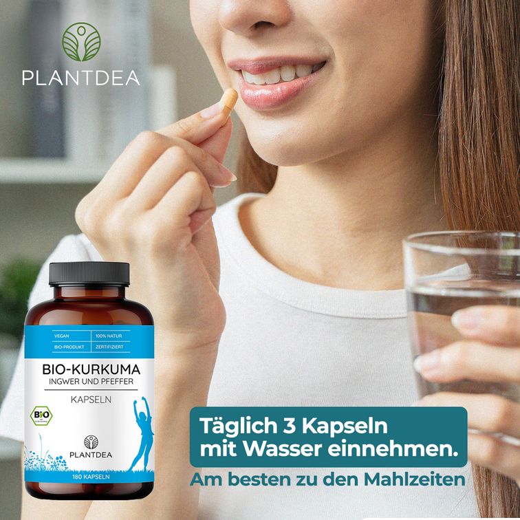 PlantDEA Bio Kurkuma Ingwer Pfeffer Kapseln
