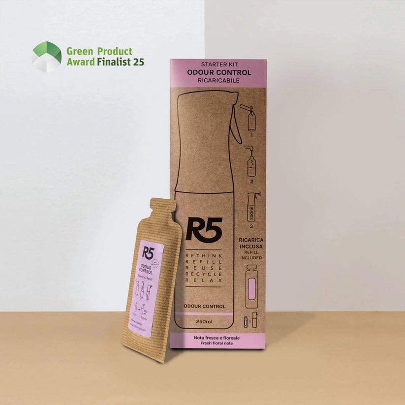 R5 Kit Odour Control Raumdeodorant, 1 Flasche + 1 Nachfüllung, Frischer Duft, Pet-friendly
