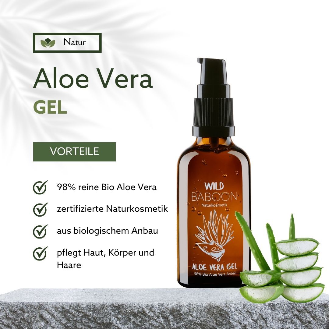 Wild Baboon reines Aloe Vera Gel, bio-zertifiziert