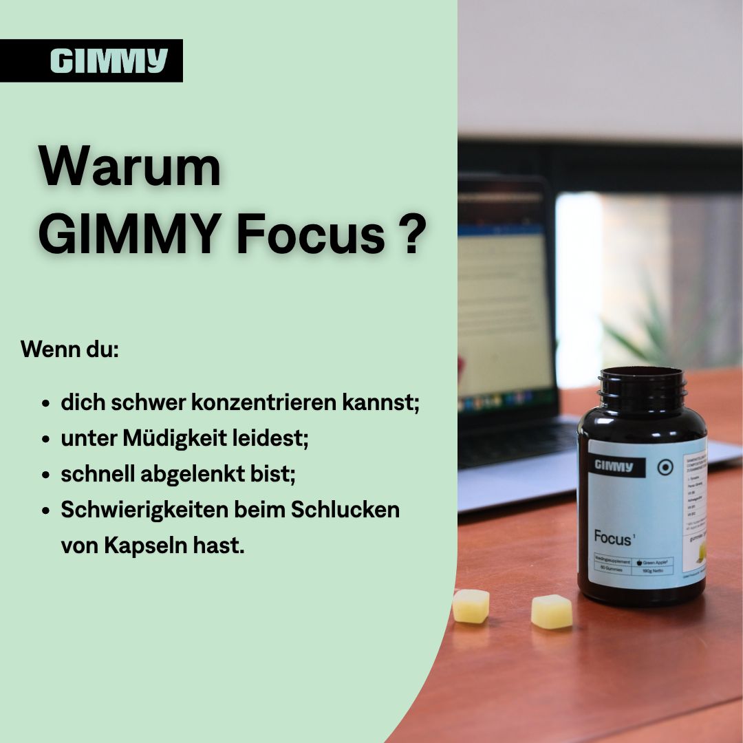 GIMMY Focus Gummies - Nahrungsergänzungsmittel für mehr Konzentration