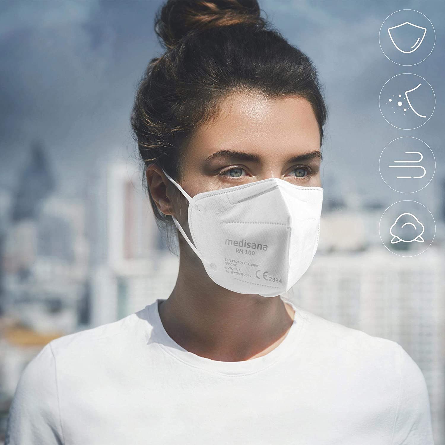 medisana RM 100 FFP2 Maske - 25 Stück Atemschutzmaske Atemmaske Gesichtsmaske