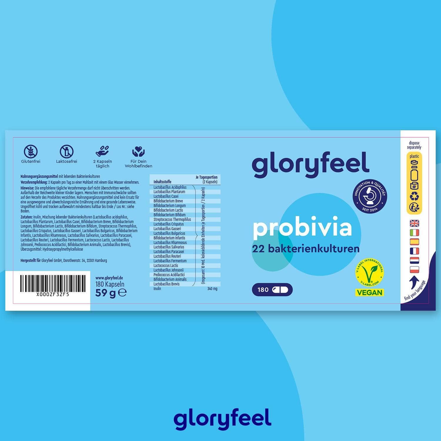 gloryfeel® Probivia Darmkulturen 180 St Kapseln