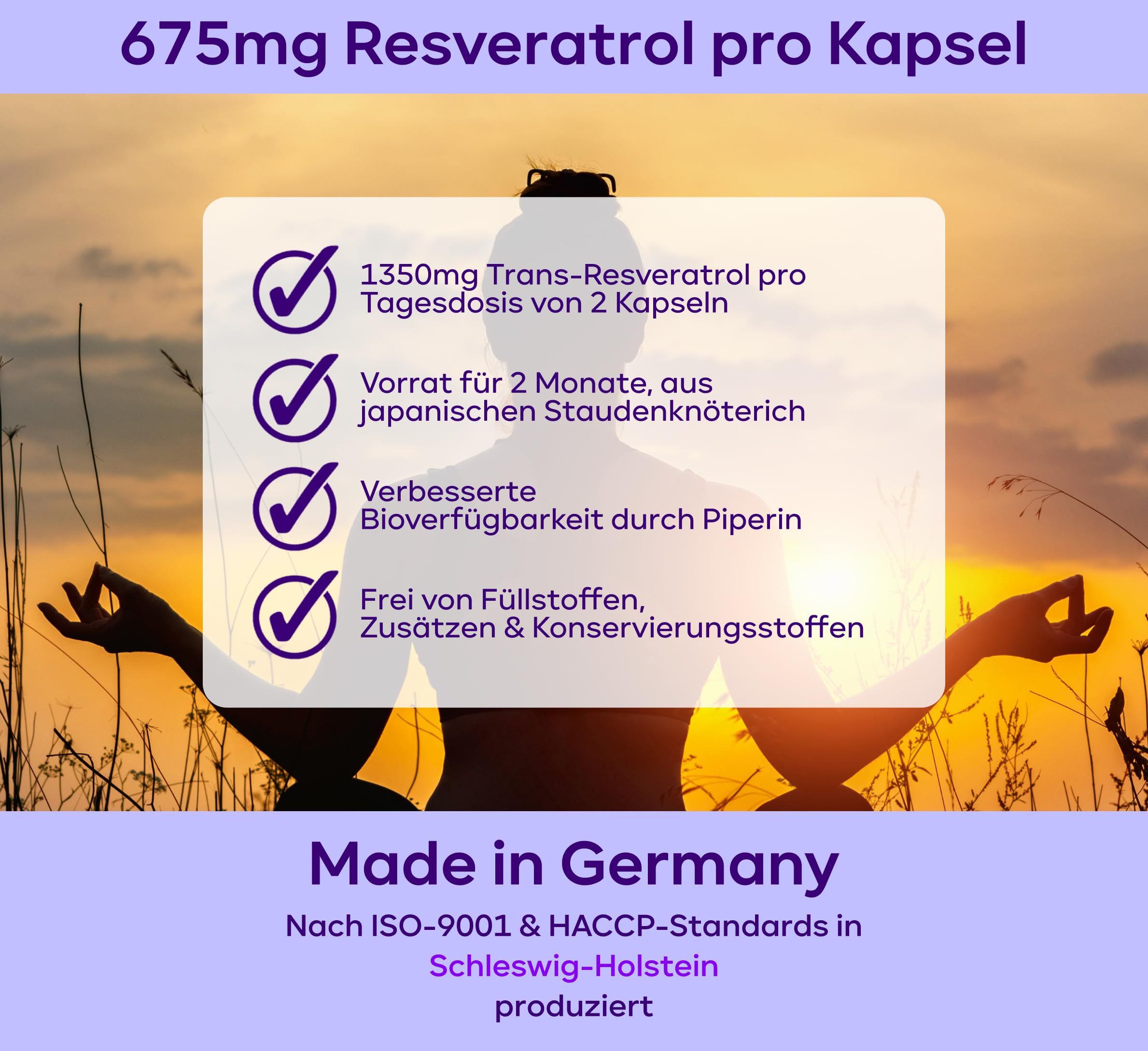 plantomol® Resveratrol PLUS - 1350mg Trans-Resveratrol Extrakt mit Piperin - 100:1 Extrakt