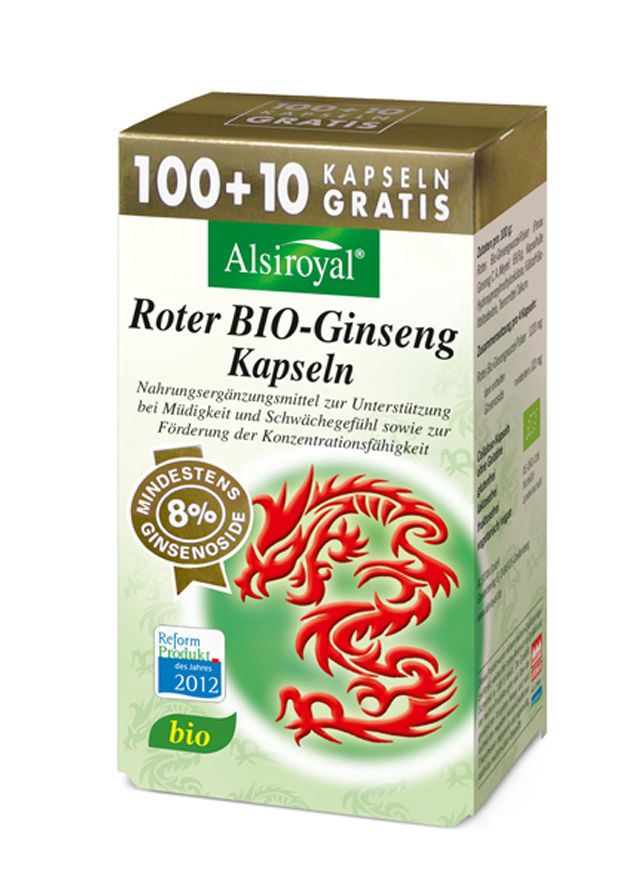 Alsiroyal Roter BIO-Ginseng 100+10 Kps 8% Ginsenoside