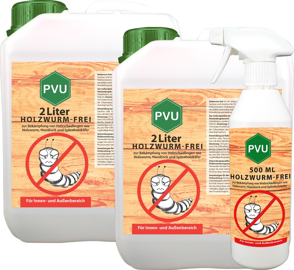 PVU Holzwurmspray zur Bekämpfung von Holwürmern und Holz Schädlingen