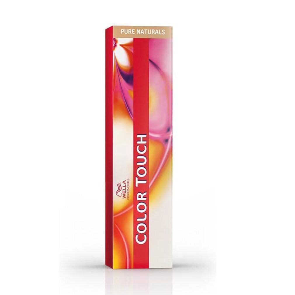 Wella Color Touch-Verpackung. Weiß, rot und braun. Schriftzug: Color Touch, Pure Naturals.