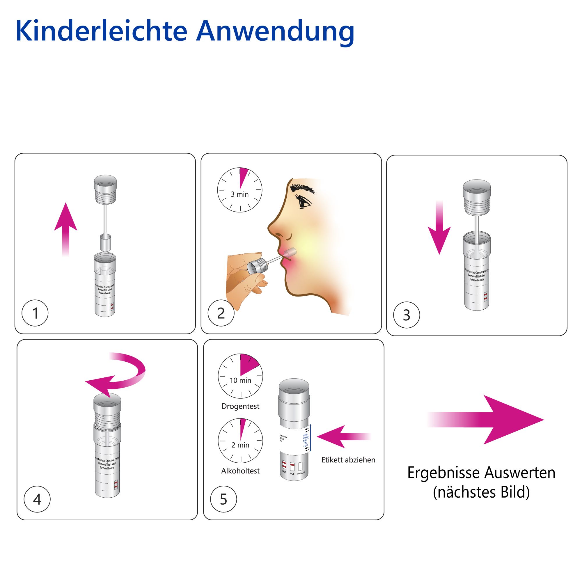 LuxmedIQ Speichel Drogenschnelltest zum Nachweis von 11 Drogen + Alkohol - Drogentest Multi 12