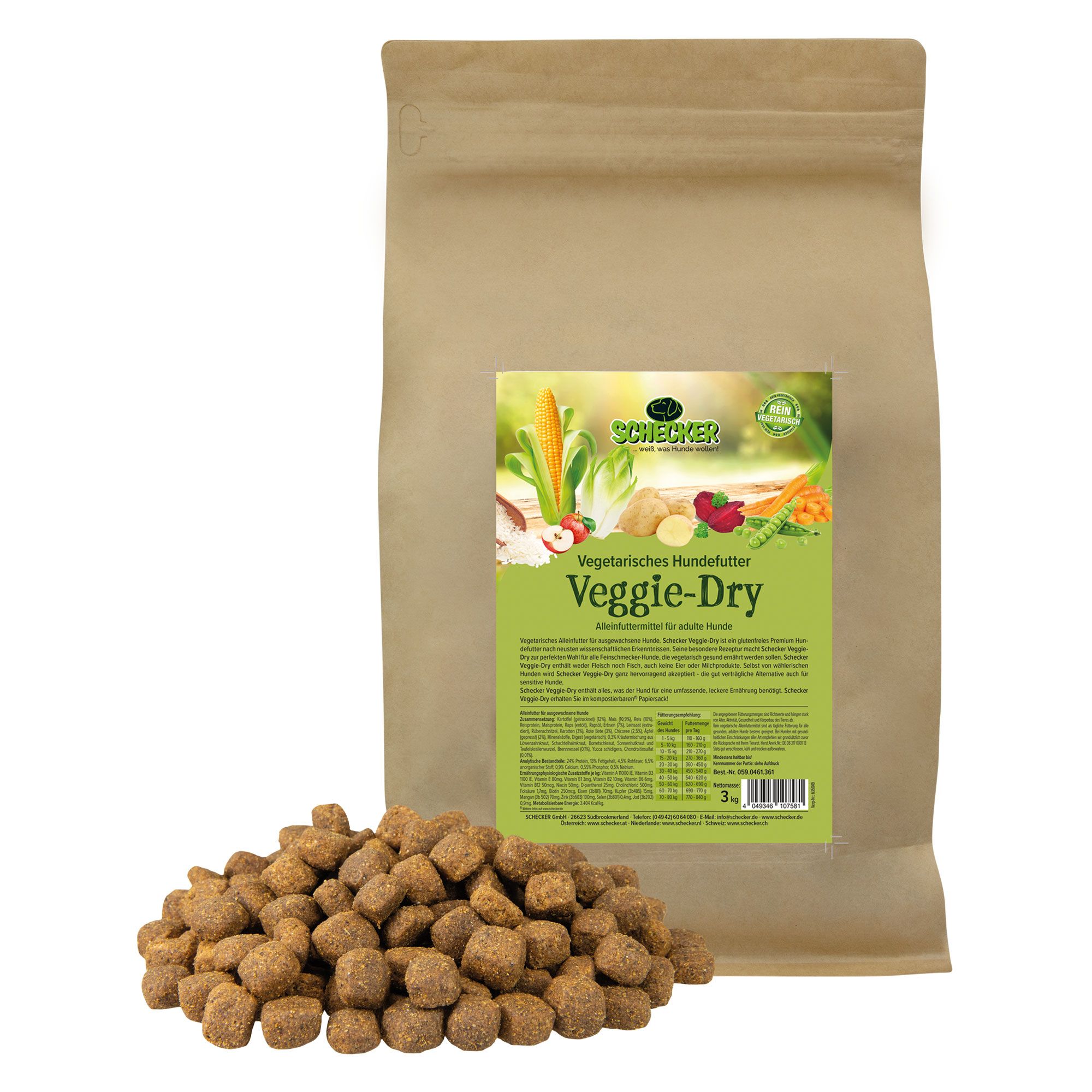 Schecker Veggie Dry - vegetarisches Hundefutter