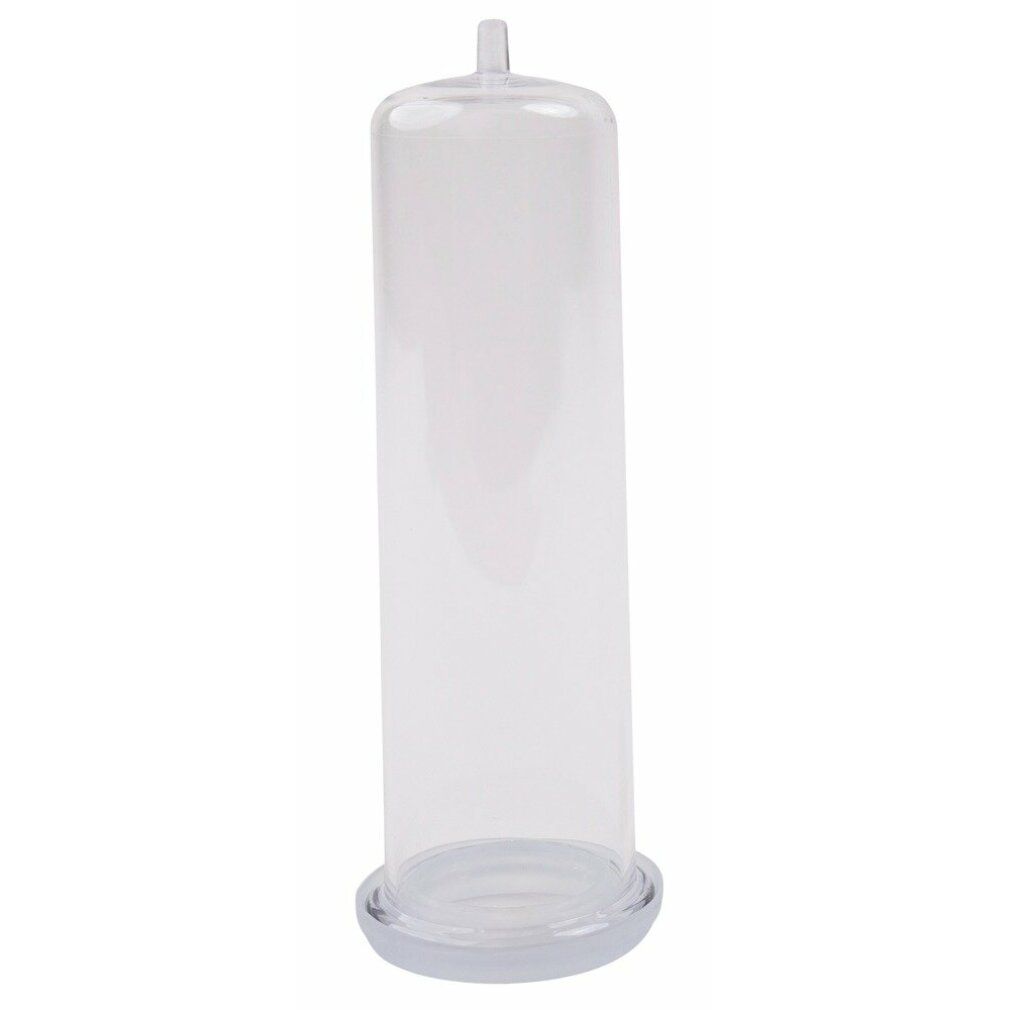 Transparenter Zylinder mit Basis. Für Intimbereich.