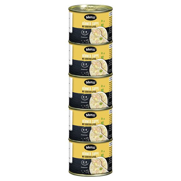 Menzi Hühnersuppe mit Eierstich und Reis 1:1