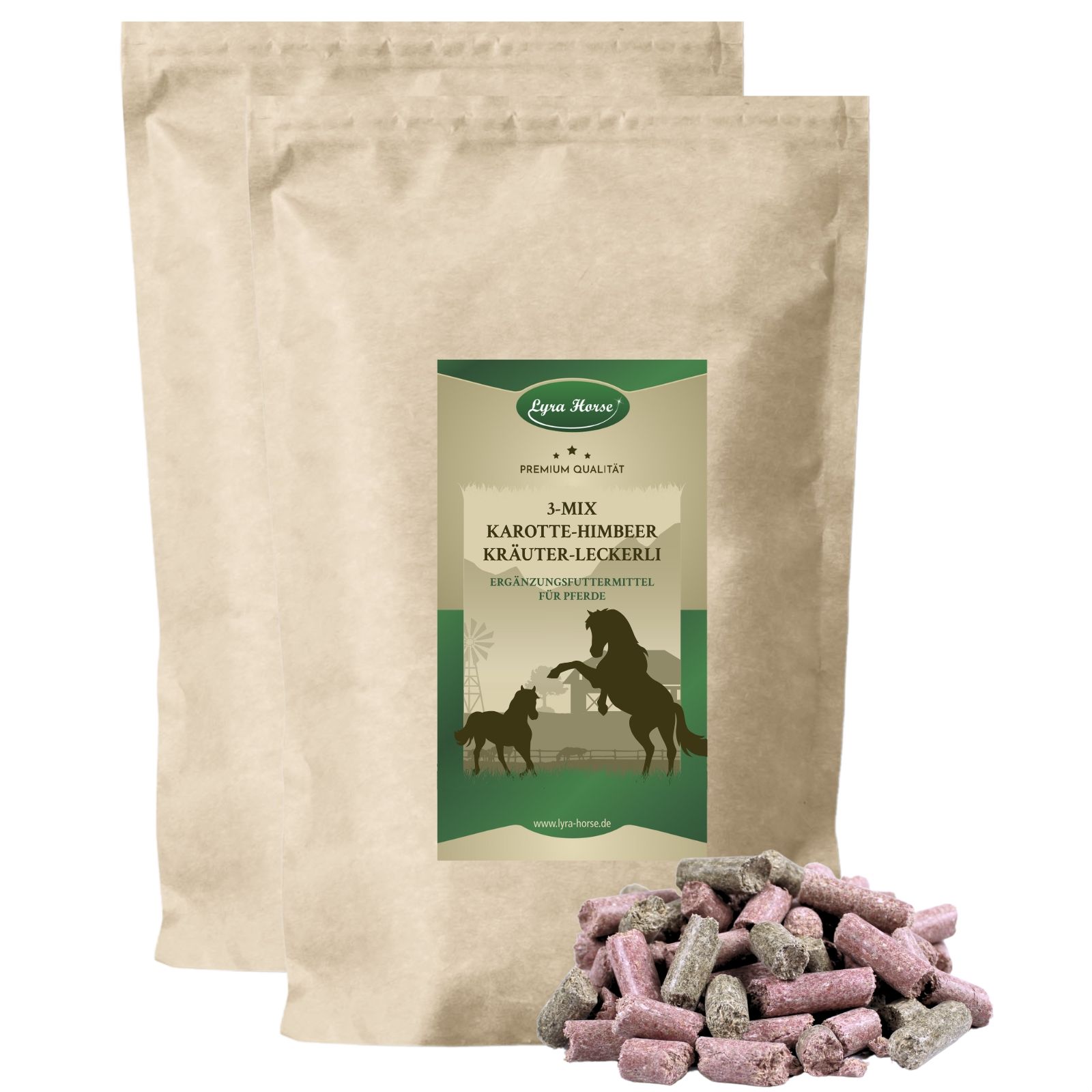 Lyra Horse® Karotte-Himbeer-Kräuter Leckerli 10 kg Futter