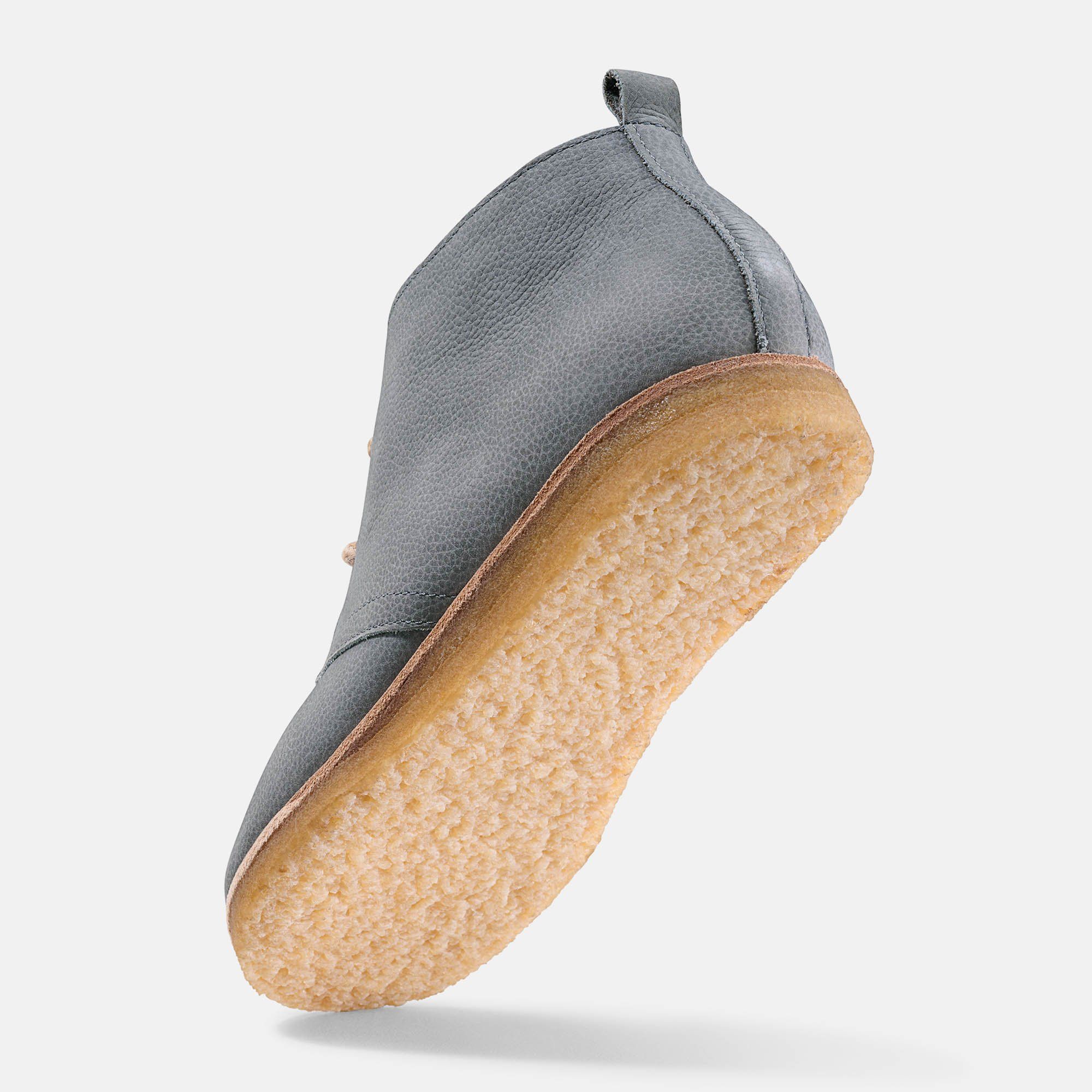 Graue BÄR Honor Damen Stiefelette, breite Weite, Schnürung, helle Sohle, Unteransicht.