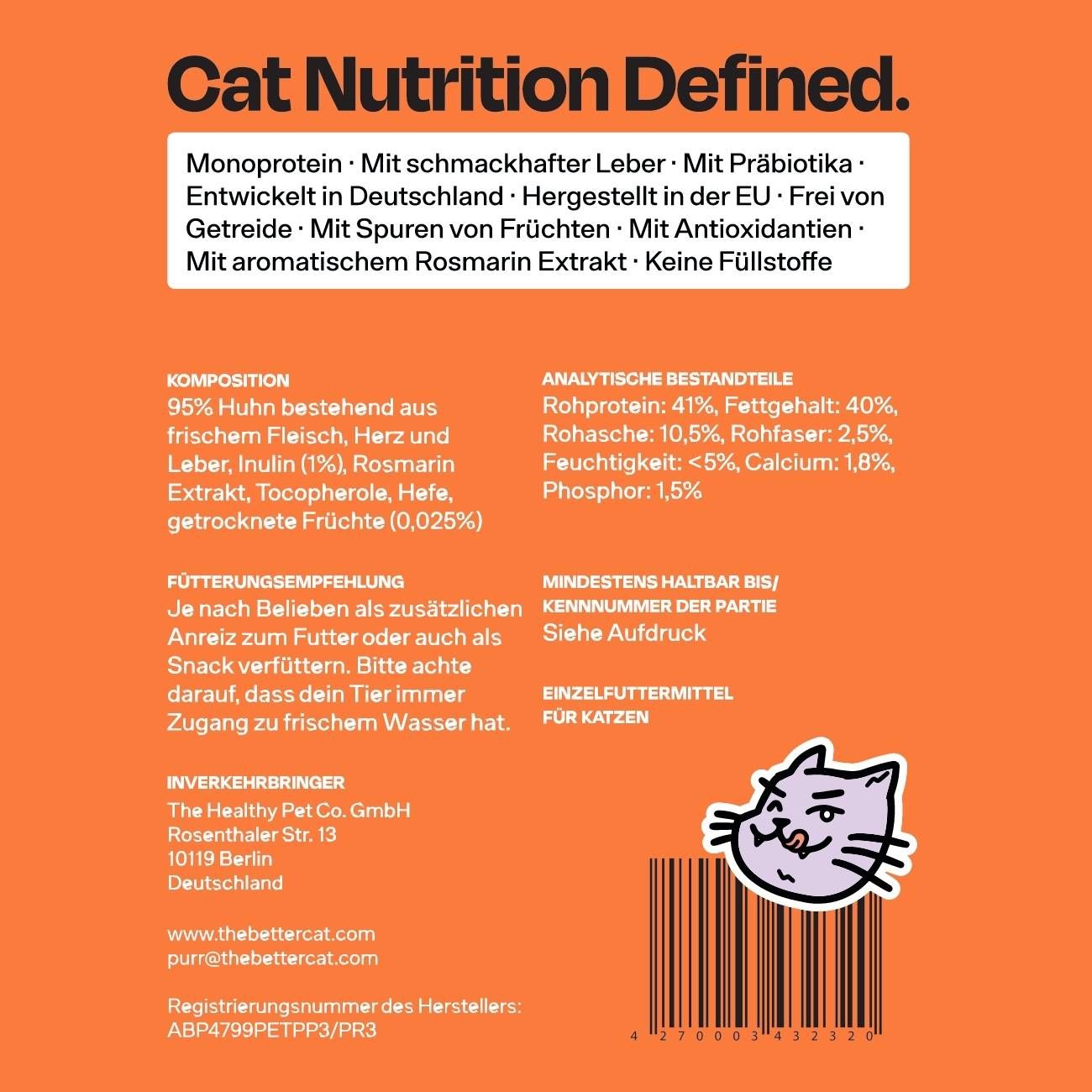 The Better Cat Gefriergetrockneter Katzen Snack - Huhn