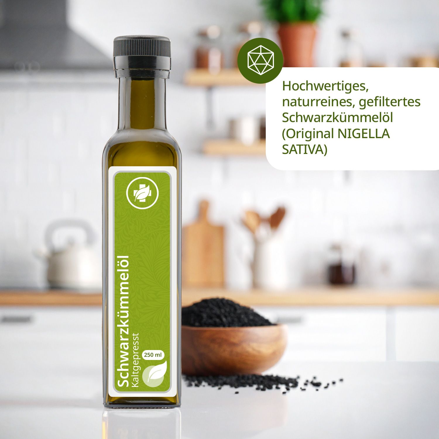 vitalundfitmit100® Schwarzkümmelöl (Nigella sativa, kaltgepresst, Ägypten)