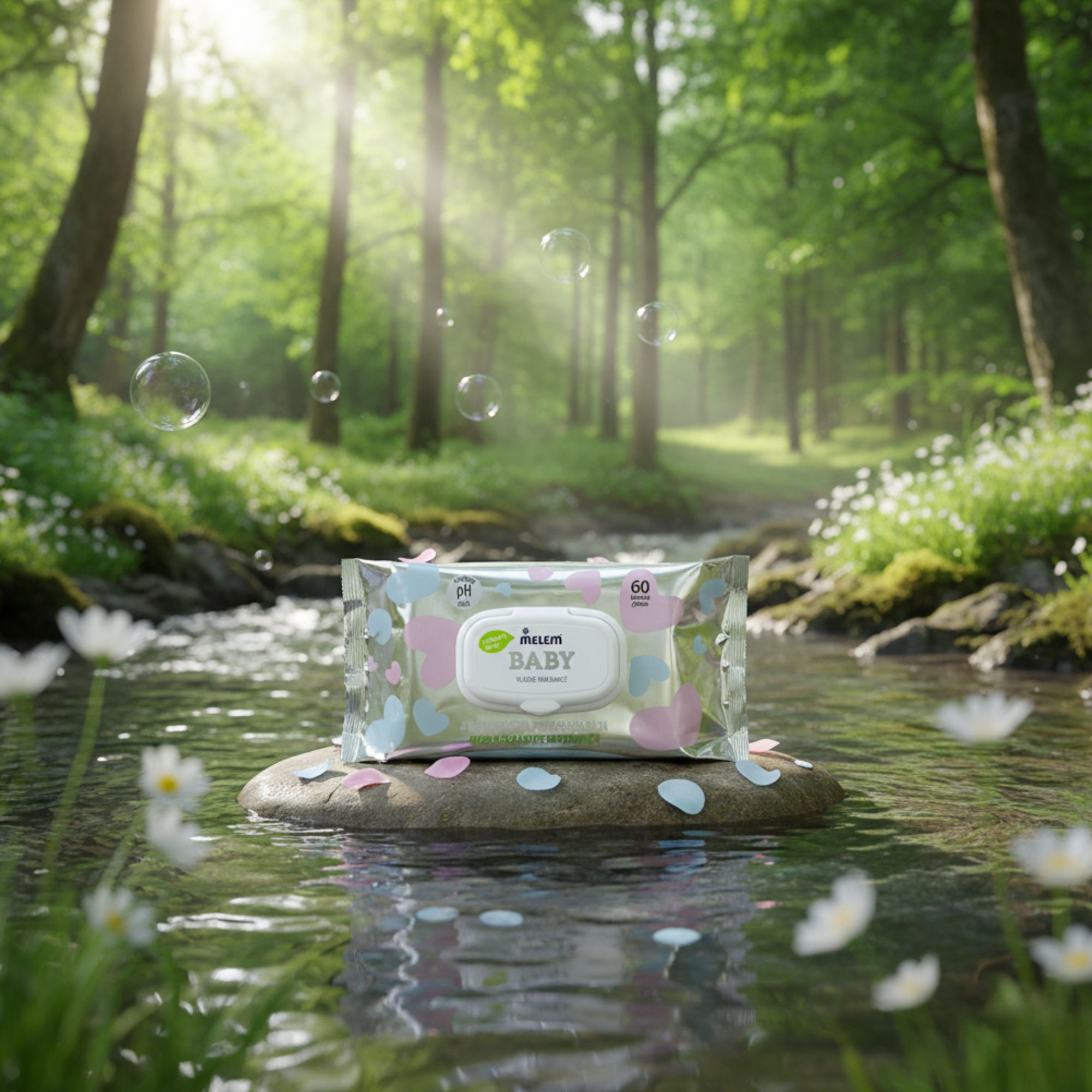 Melem Baby Feuchttücher – 100 % biologisch abbaubar 60 Stck