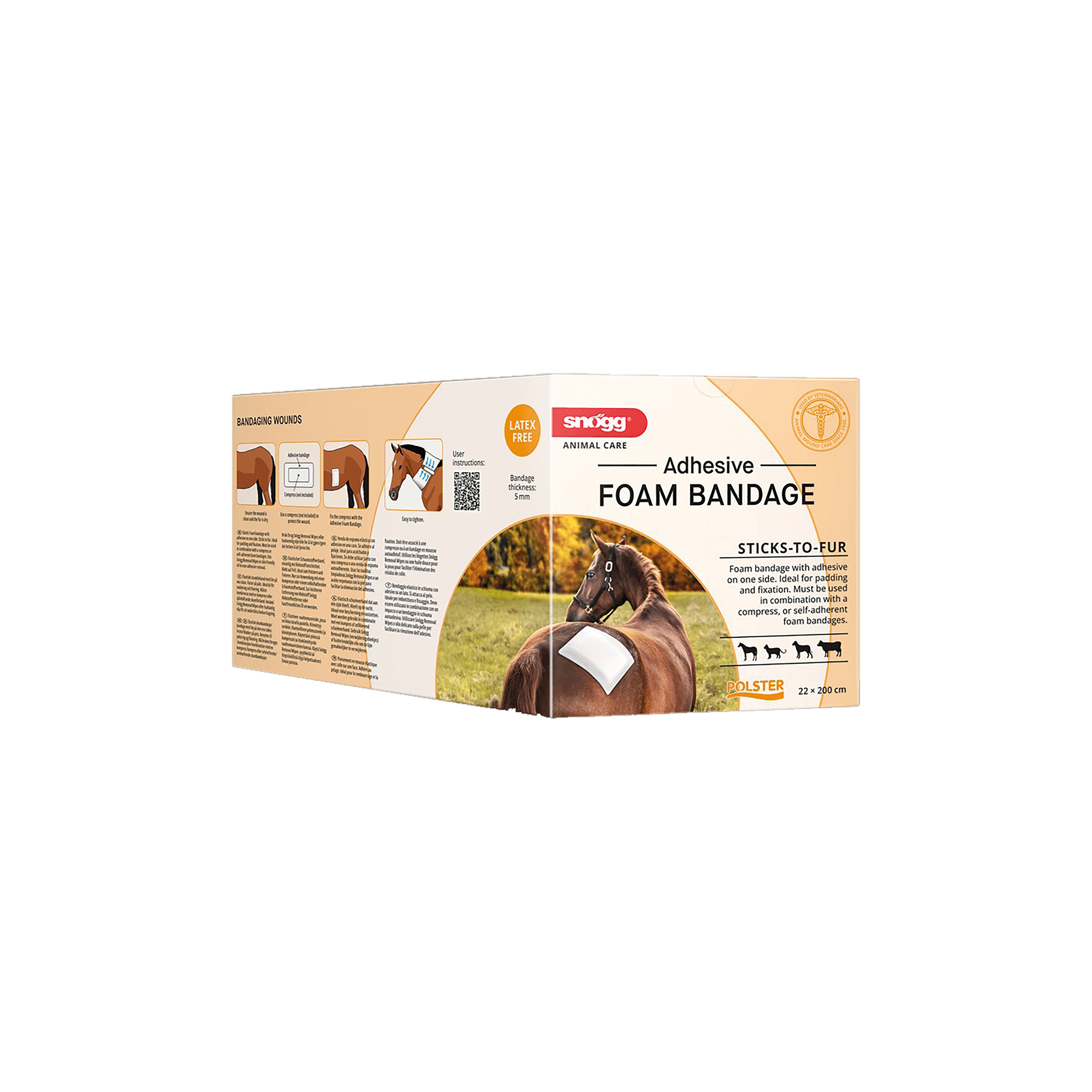 Snögg Animal Polster - Adhesive Foam Bandage, 22 cm x 2m