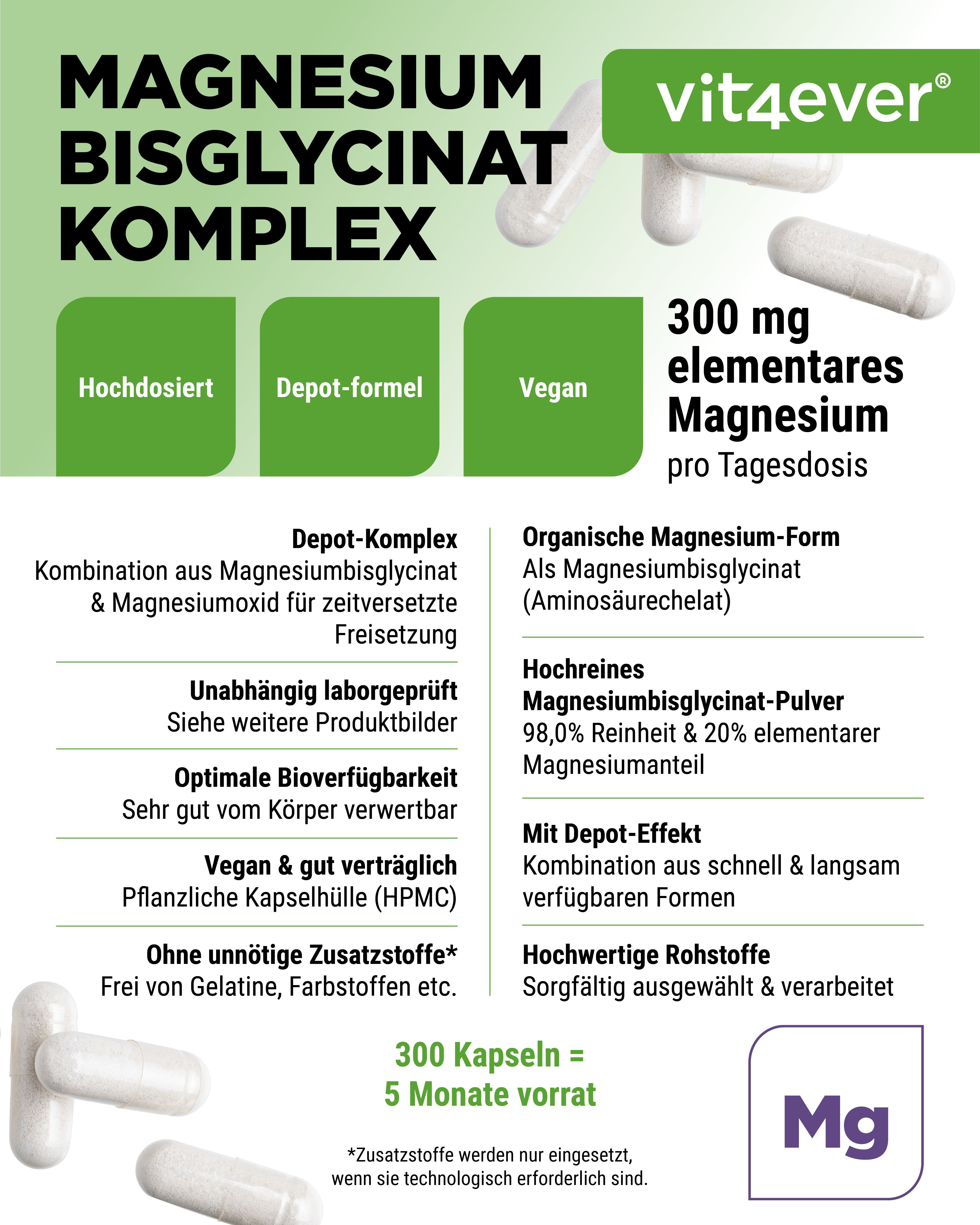 vit4ever Magnesiumbisglycinat Depot Komplex