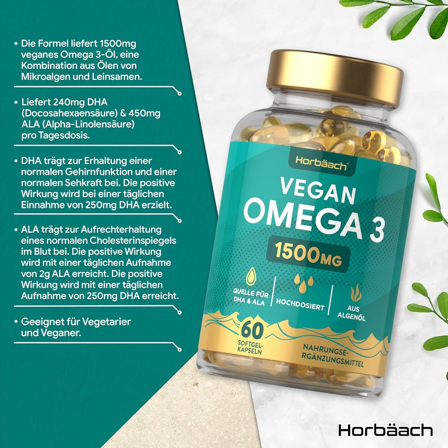 Horbaach Vegan Omega 3 Kapseln
