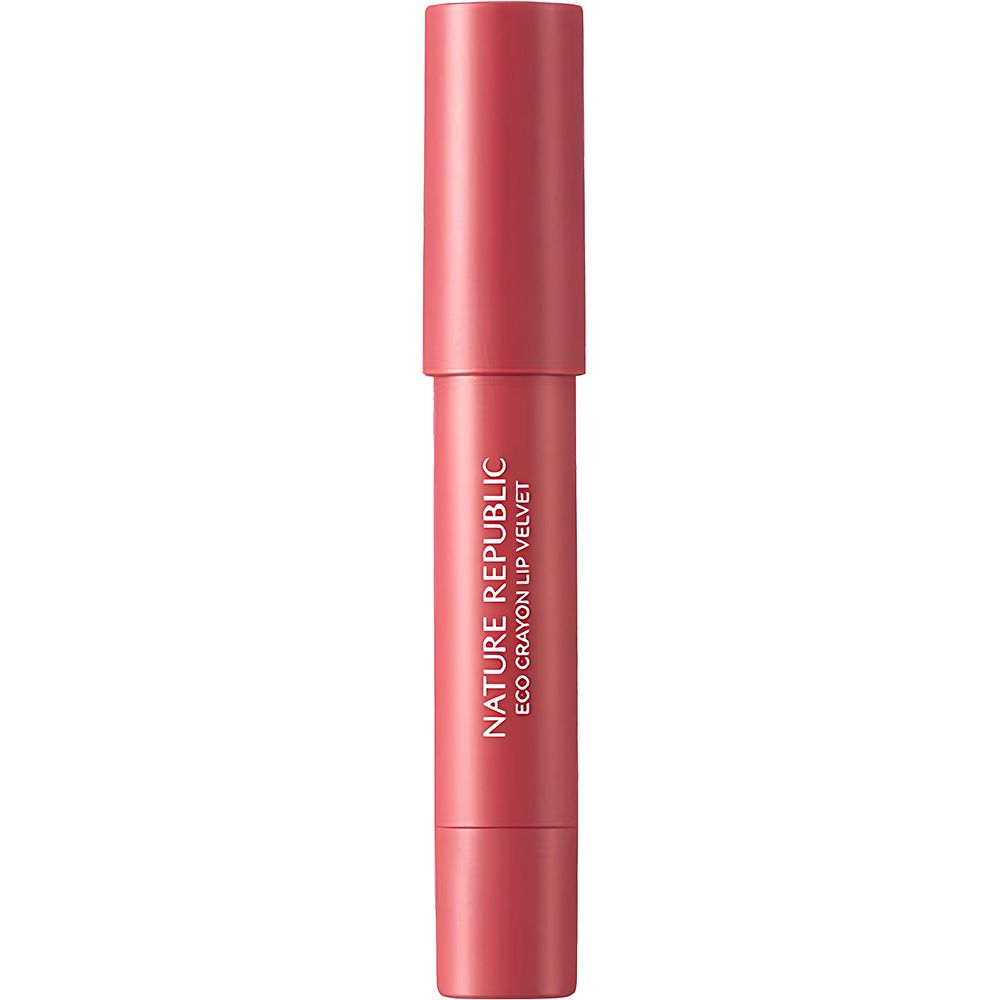 Lippenstift-Stift, rosa. Aufschrift: NATURE REPUBLIC ECO CRAYON LIP VELVET.