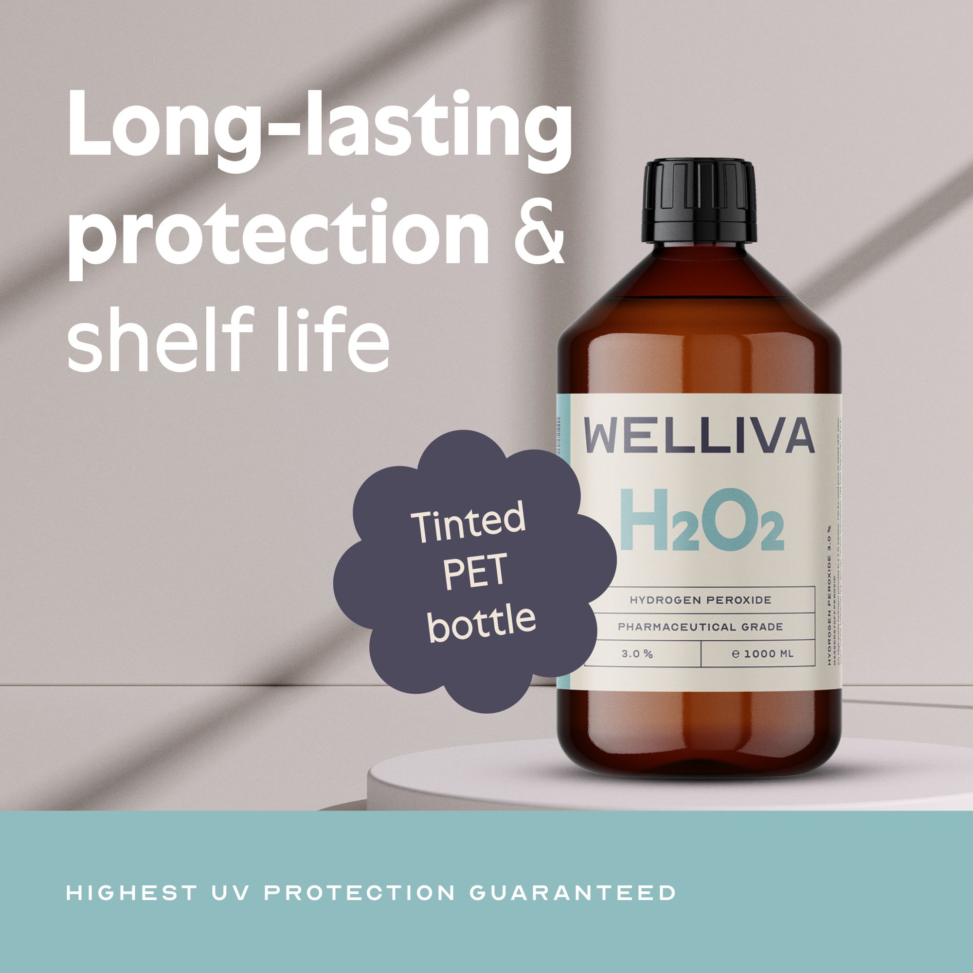 WELLIVA Wasserstoffperoxid 3% 2000 ml in hoher Reinheit