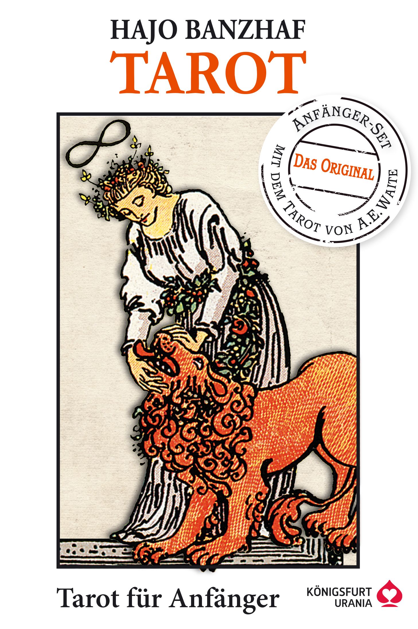 Buchcover mit Illustration. Titel: Tarot für Anfänger. Autor: Hajo Banzhaf. Mit Siegel 'Das Original'.
