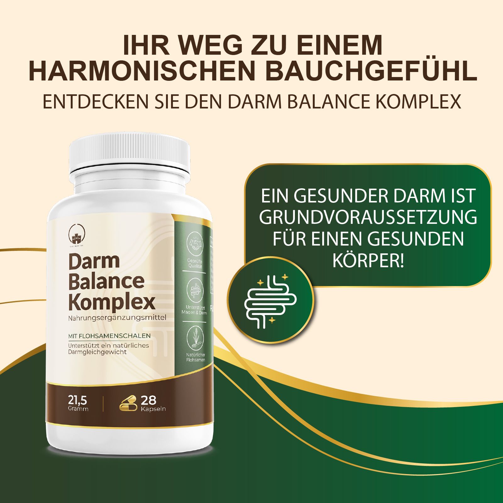 Saint Nutrition® Darm Balance Komplex für Männer & Frauen | Magen- & Darmfreundlich
