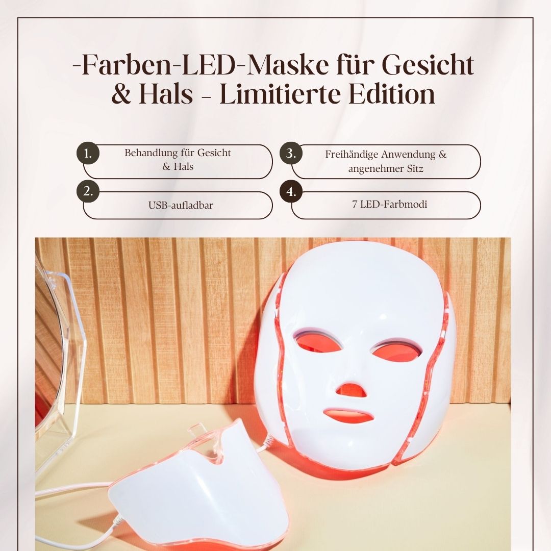 ErthSkin London 7 Farben Gesichts + Hals LED Maske