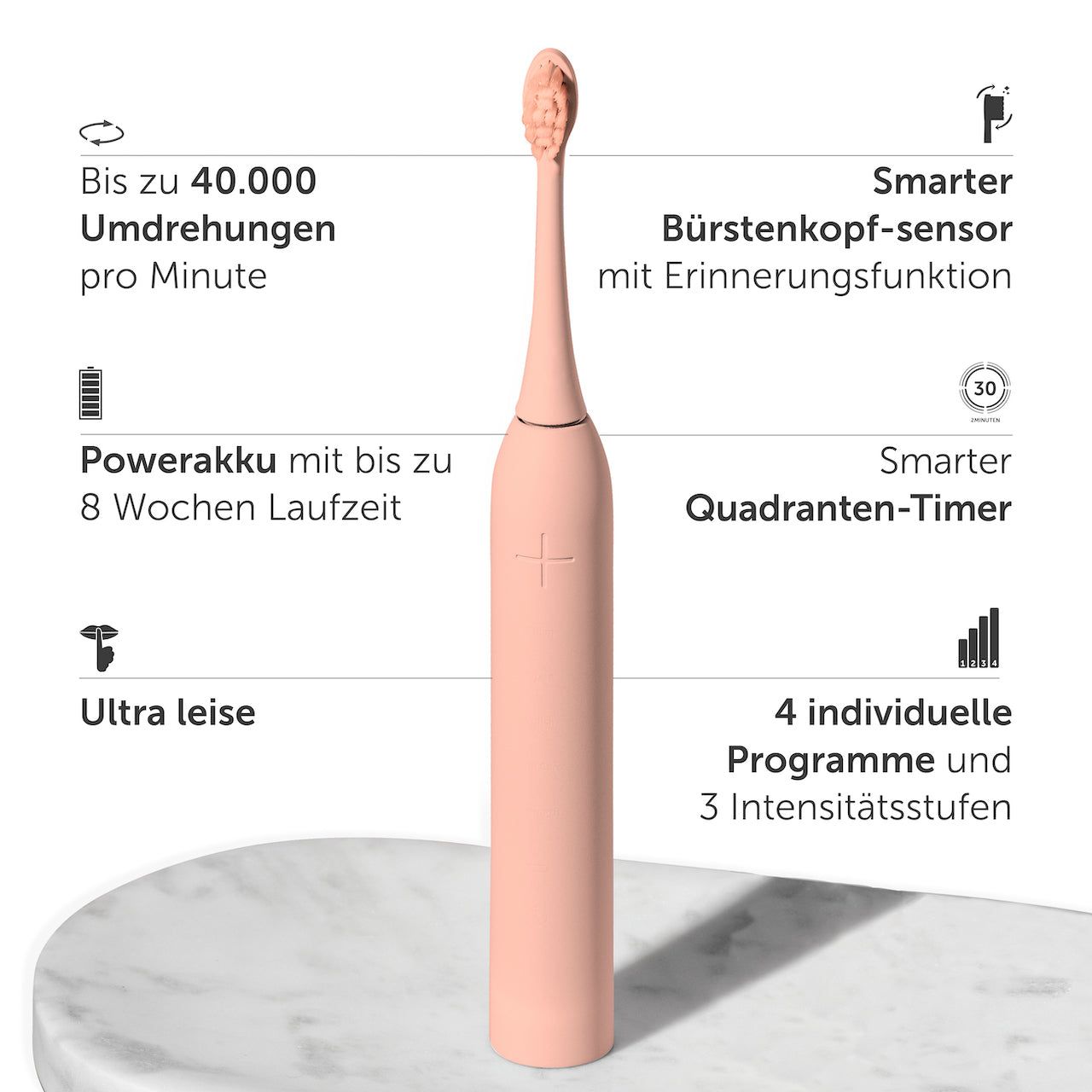 Wondersmile Schallzahnbürste Pro Atomic Rose - Testsieger - 100 Tage risikofrei testen