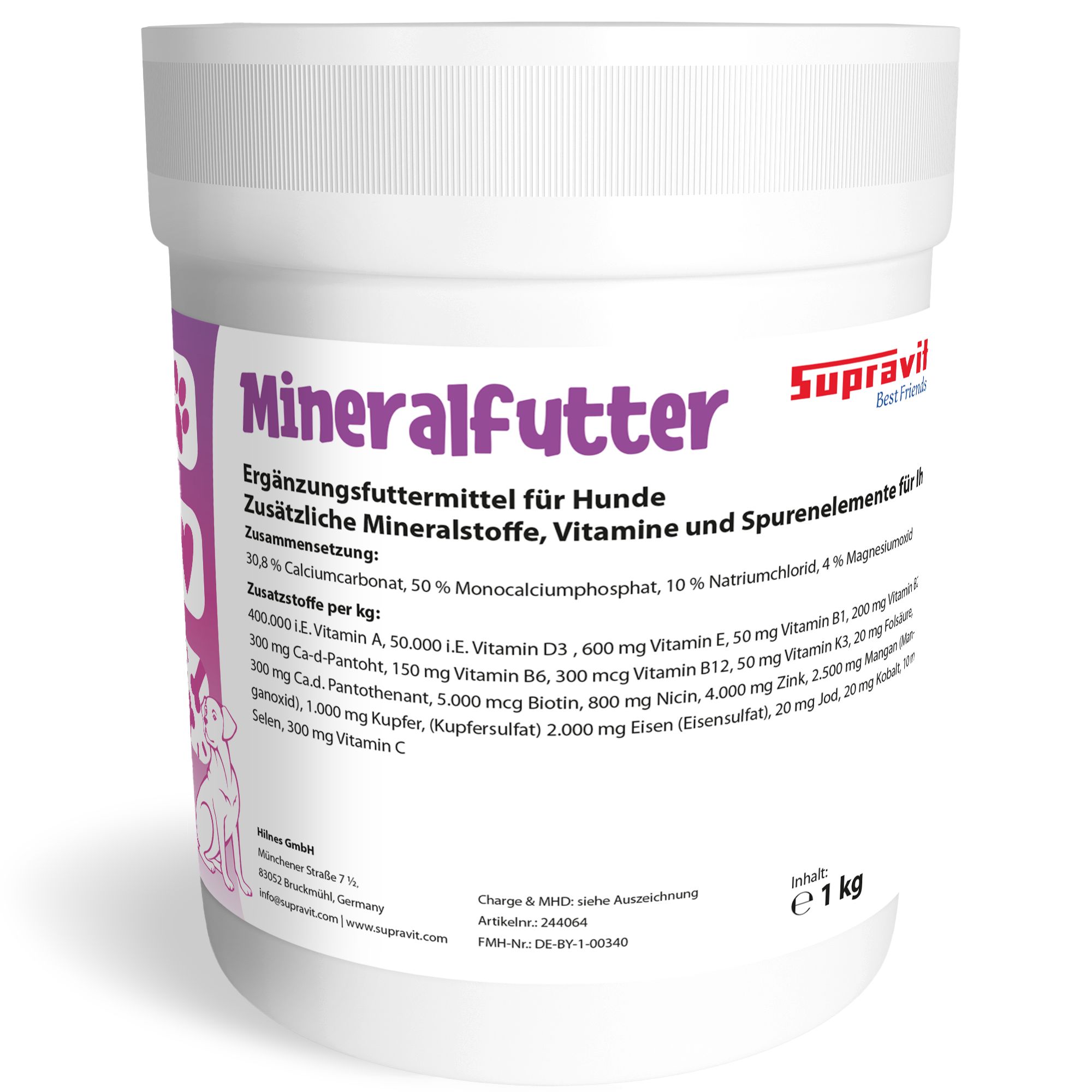 Supravit Mineralfutter für Hunde 1000 g