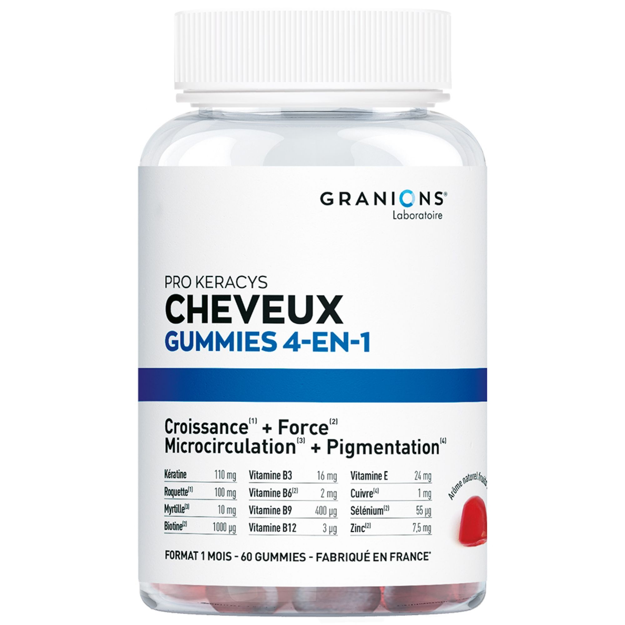 Granions Pro Keracys Haar 4in1 60 Gummies 11,6x6,5x6,5 cm