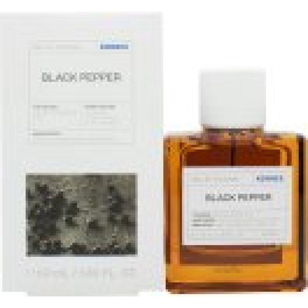 KORRES Eau de Toilette für Ihn Black Pepper, 50ml Flasche und Verpackung mit Etikett.