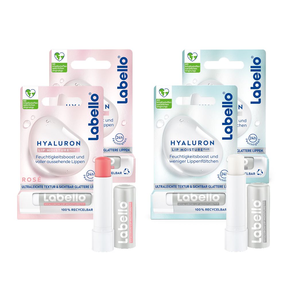 Labello HYALURON LIP MOISTURE PLUS Routine Set Clear & Rosé