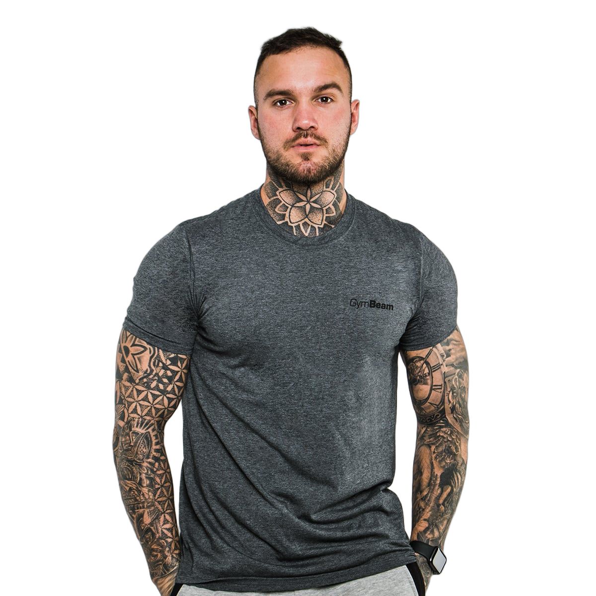 GymBeam T-Shirt Herren Regular Kurzarm Basic Dark Grey 1 St