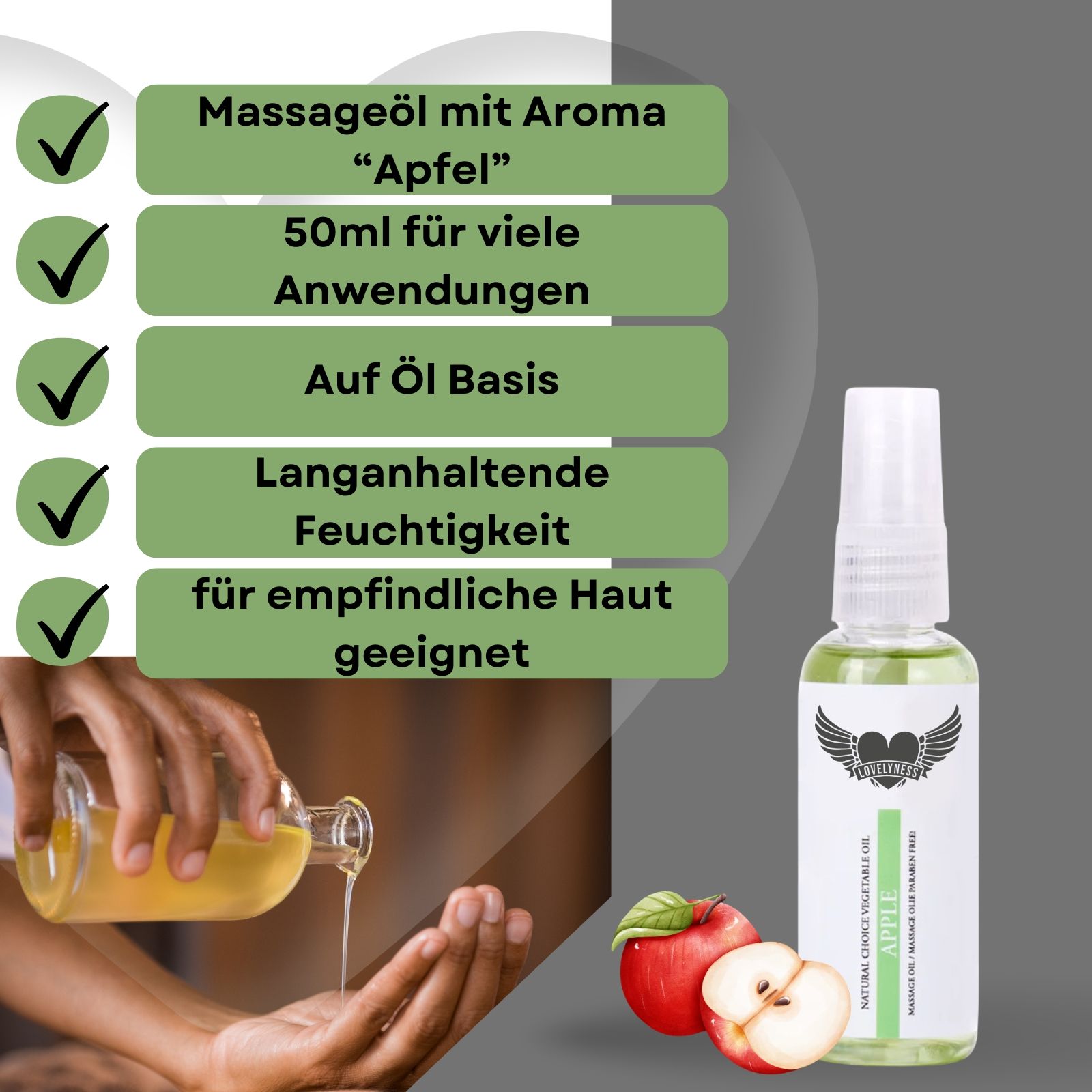 Lovelyness - Massageöl mit Aroma 50 ml