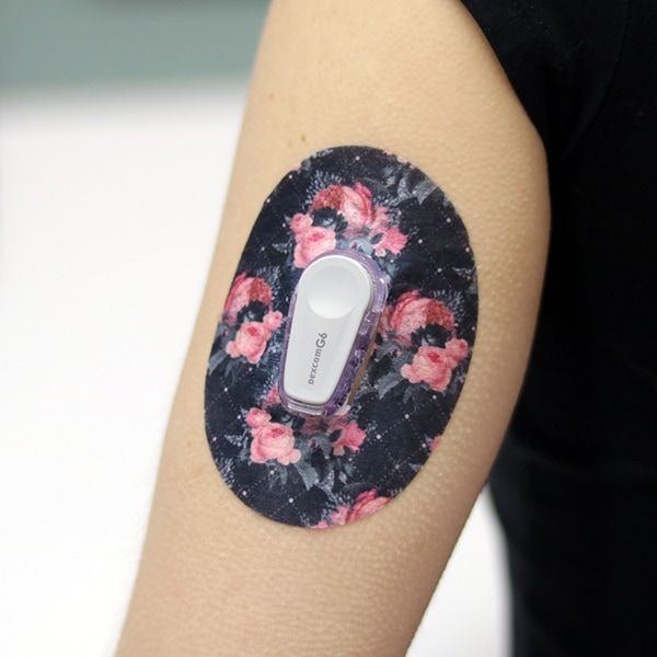 Diasticker® Dexcom G6 Fixiertapes "Black Floral"
