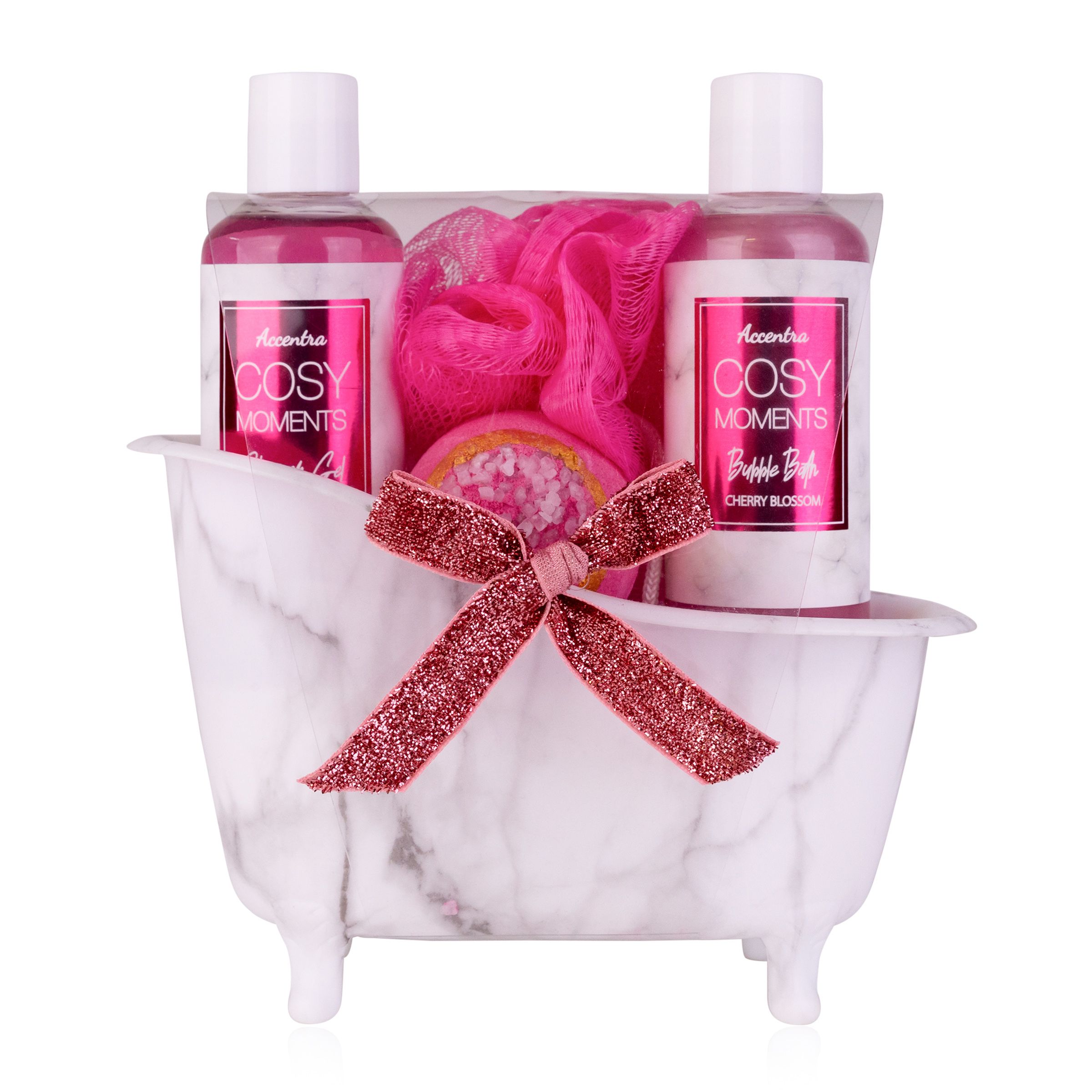 accentra Geschenkset Badeset Pflegeset Badewanne Kirsche Geschenkidee