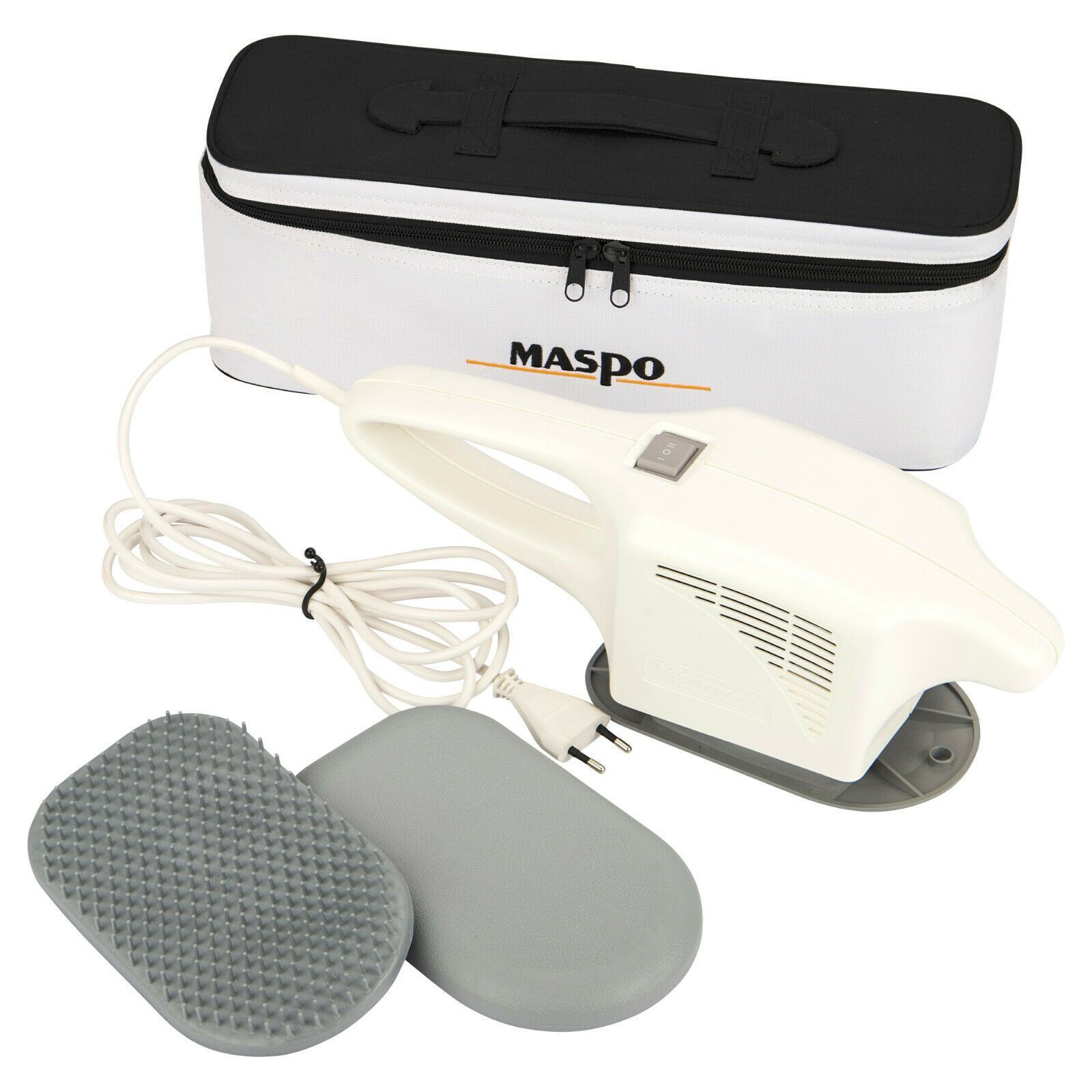 MASPO Vibramat de Luxe professionelles Großflächenmassagegerät mit 2 Massageaufsätzen