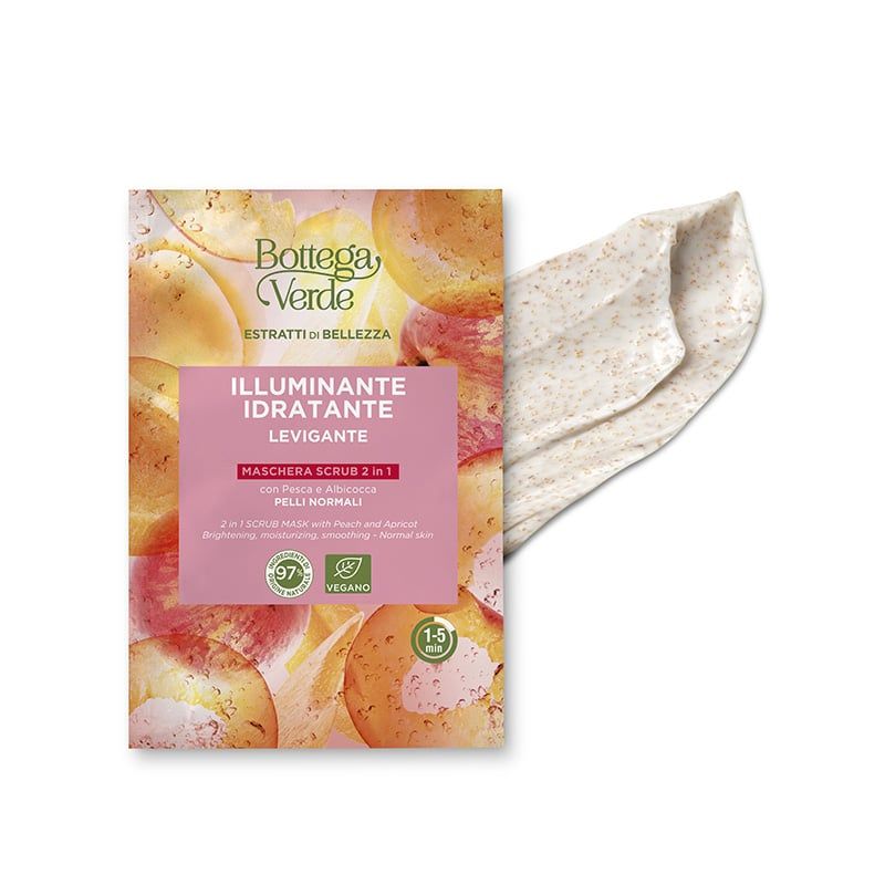 Bottega Verde Estratti di bellezza - Maschera  Scrub 2 in 1 con Pesca e Albicocca